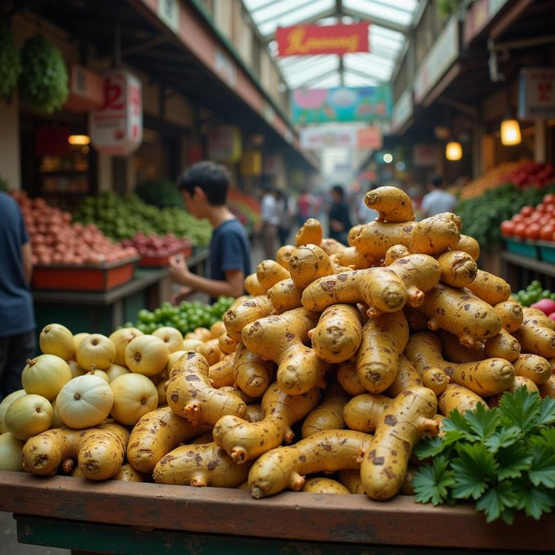 Mơ thấy gừng thối trong chợ