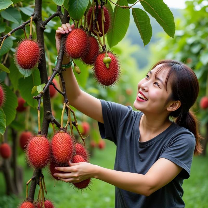 Mơ thấy hái chôm chôm chín