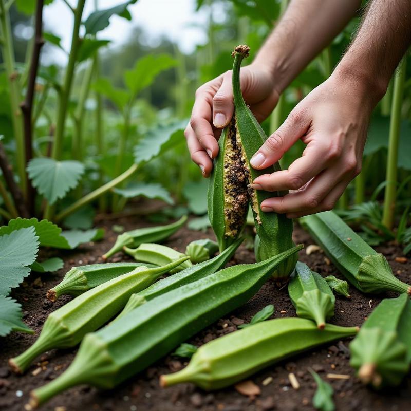 Mơ thấy hái đậu bắp bị sâu