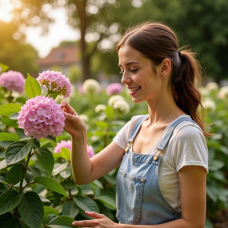 Mơ thấy hái hoa cẩm tú cầu hồng