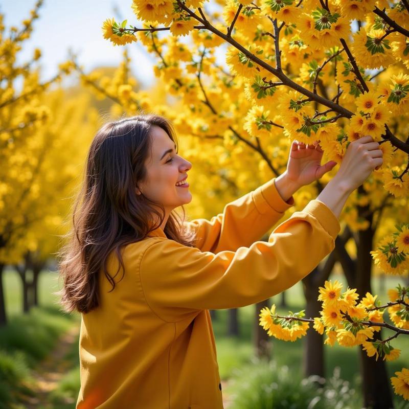 Mơ thấy hái hoa mai vàng rực rỡ