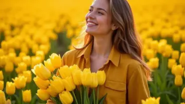 Mơ thấy hái hoa tulip vàng