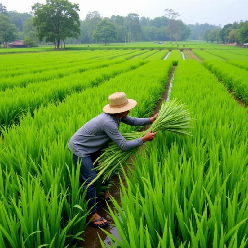 Mơ thấy hái lá khoai môn