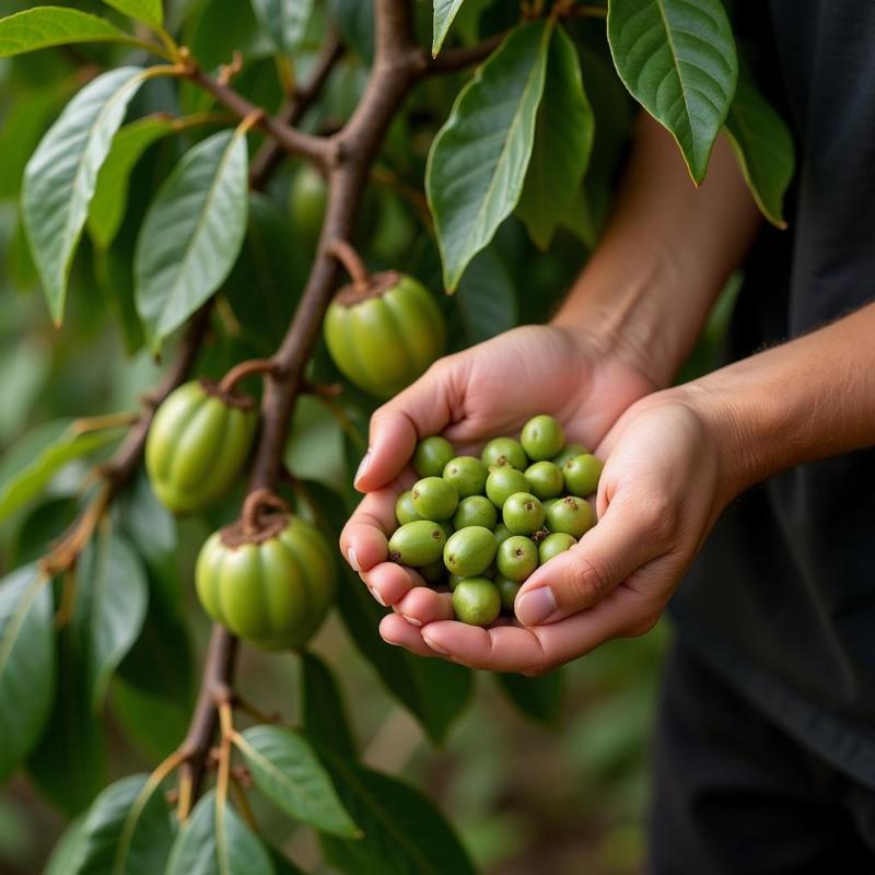 Mơ thấy hái me non trên cây