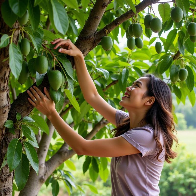 Mơ thấy hái me xanh trên cây