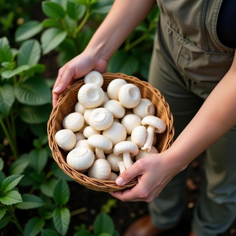 Mơ thấy hái nấm rơm tươi