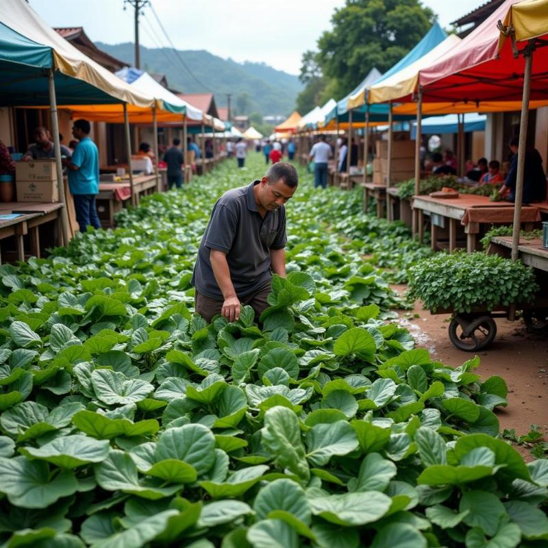 Mơ thấy hái rau muống rồi đem bán