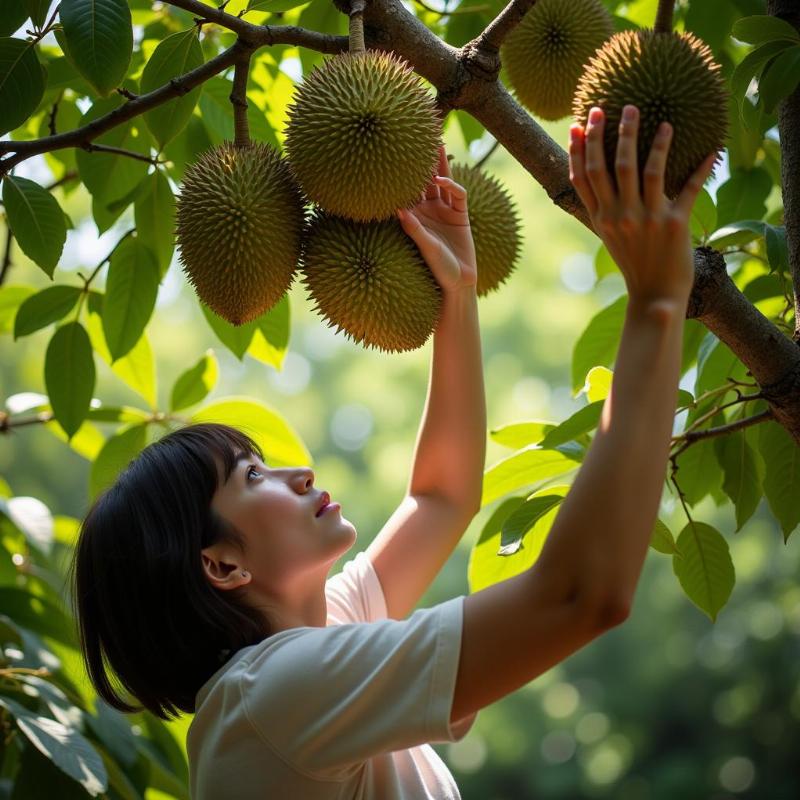 Mơ thấy hái sầu riêng chín