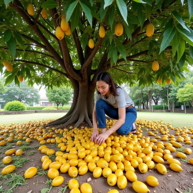 Mơ thấy hái sấu rụng dưới đất