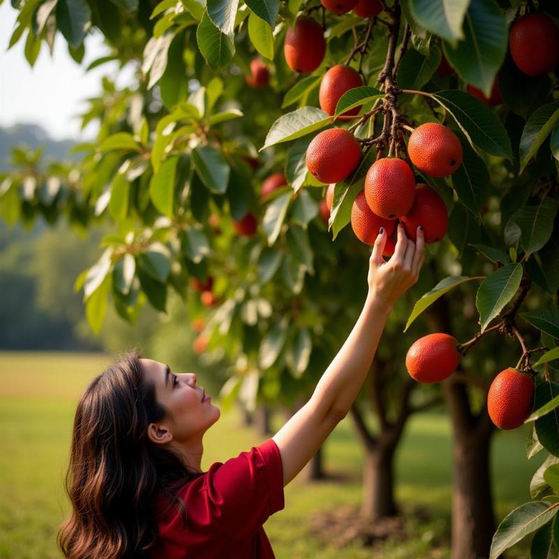 Mơ thấy hái vải trên cây