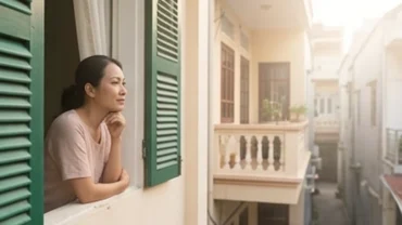 Người phụ nữ Việt Nam đăm chiêu bên hiên nhà sau giấc mơ thấy hàng xóm láng giềng sát vách