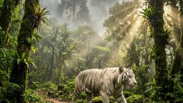 Bức tranh vị Chúa sơn lâm dũng mãnh giữa đại ngàn sâu thẳm ẩn chứa điềm báo khi nằm mơ thấy hổ trắng