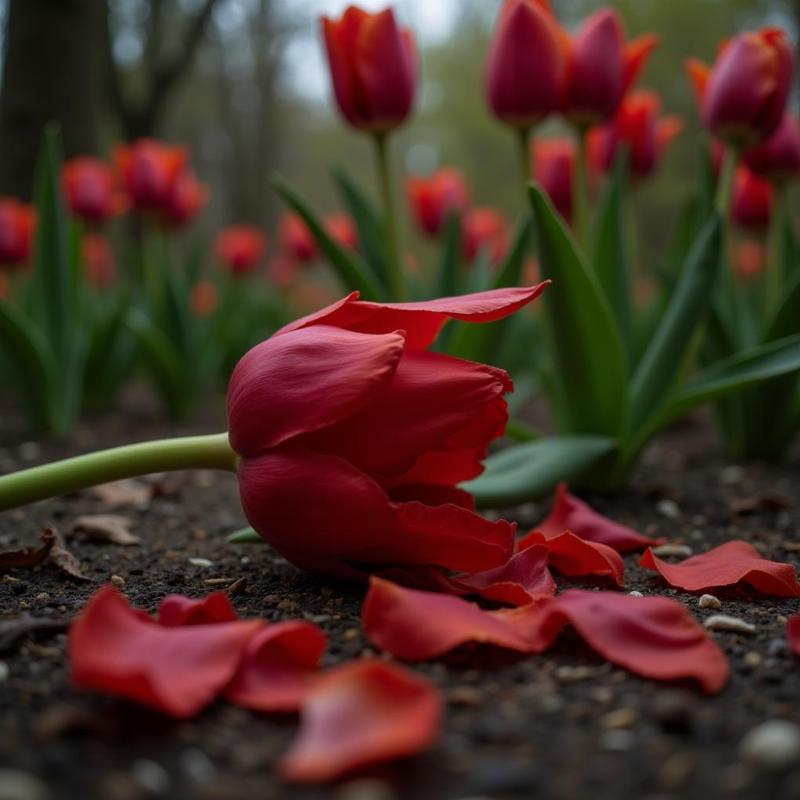 Mơ thấy hoa tulip đỏ rụng