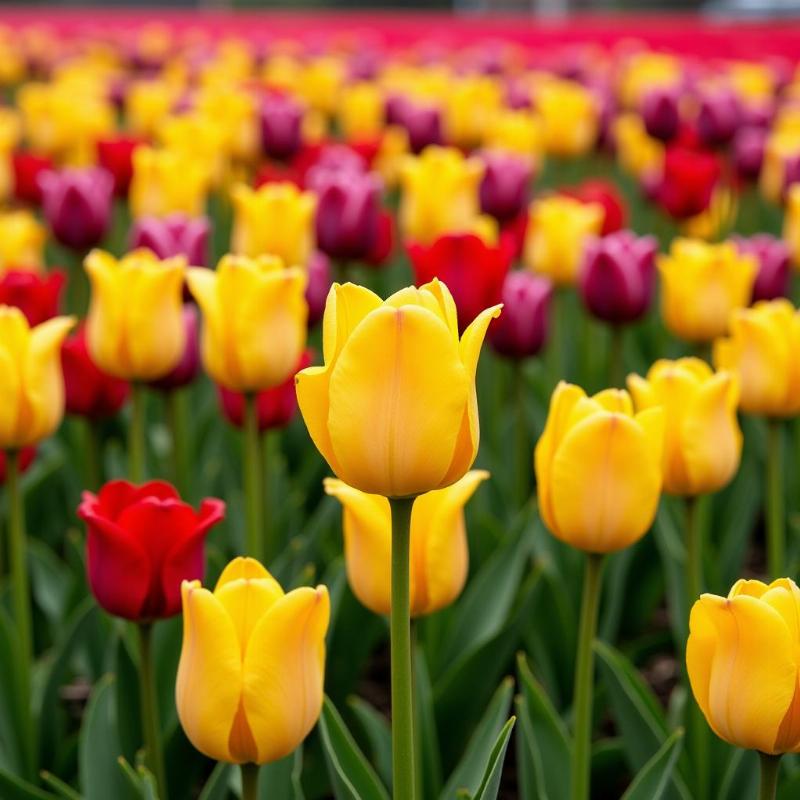 Mơ thấy hoa tulip vàng nhiều màu sắc