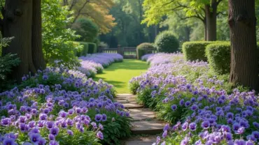 Mơ thấy hoa violet nhiều màu trong vườn