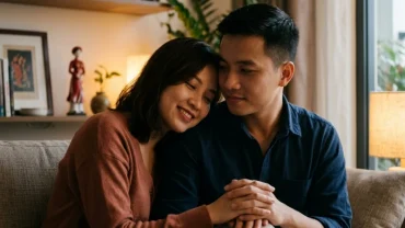 Hình ảnh minh họa trạng thái tâm lý sâu kín khi mơ thấy hôn người yêu trong bối cảnh không gian yên tĩnh