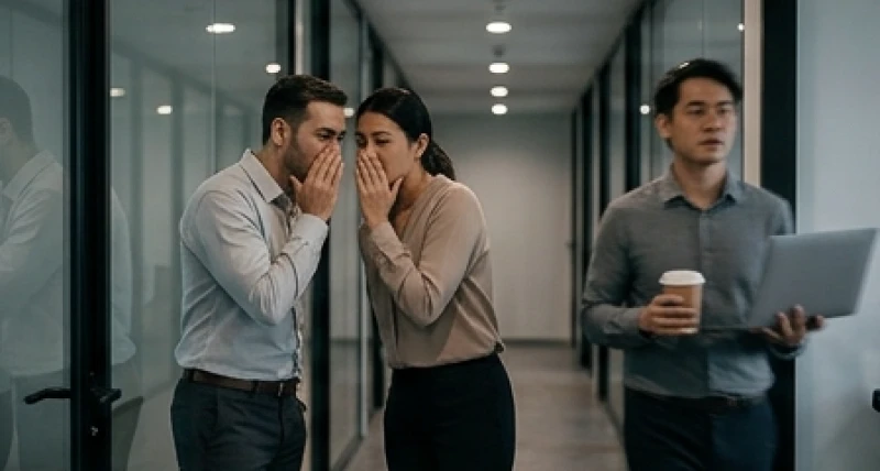 Mơ thấy ỉa trong quần: Điềm báo, số may mắn & mốc ứng nghiệm 4 Nhóm người đang thì thầm bàn tán, tượng trưng cho điềm báo thị phi trong công việc sau khi mơ thấy ỉa trong quần