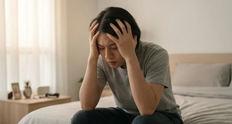 Mơ thấy ỉa trong quần: Điềm báo, số may mắn & mốc ứng nghiệm 1 Người đàn ông ngồi ôm đầu lo âu trên giường sau khi mơ thấy ỉa trong quần do áp lực công việc