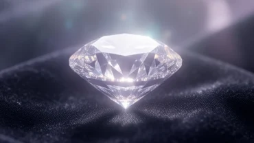 Viên kim cương lấp lánh tỏa sáng giữa không gian huyền ảo đại diện cho điềm báo khi mơ thấy kim cương