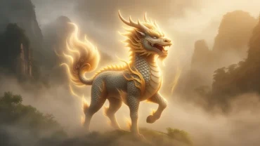 Linh vật kỳ lân oai phong rực rỡ mang vượng khí và điềm lành trong giấc mơ thấy kỳ lân