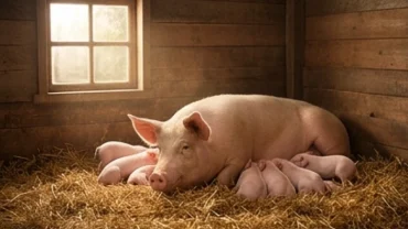 Lợn mẹ và đàn lợn con mới sinh khỏe mạnh tượng trưng cho vượng khí khi mơ thấy lợn đẻ con