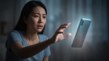 Người phụ nữ lo âu khi nằm mơ thấy mất điện thoại giữa không gian mờ ảo