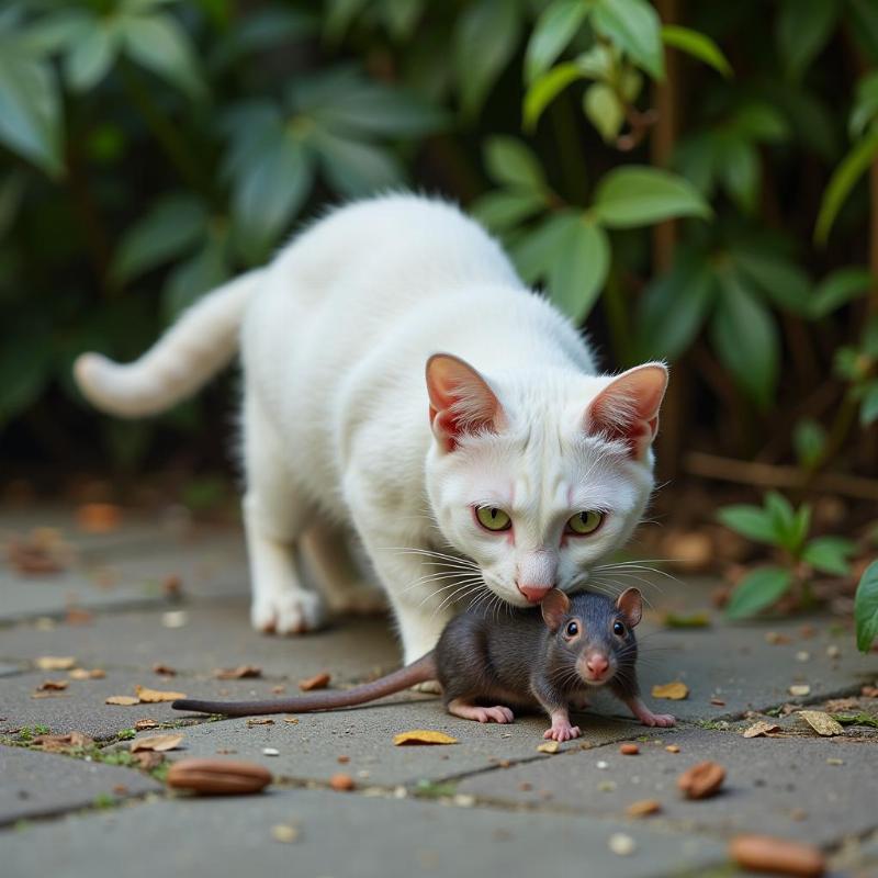 Mơ thấy mèo trắng cắn chuột đánh con gì