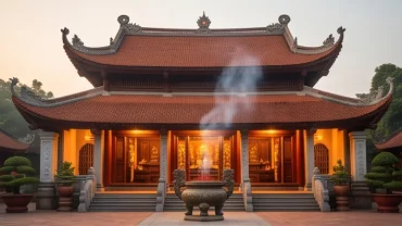 Ngôi miếu thờ cổ kính ngập tràn hương khói gợi nhớ đến điềm báo khi mơ thấy miếu thờ