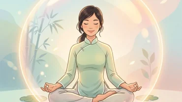 Bức tranh cô gái Việt Nam tĩnh tâm giải tỏa áp lực tinh thần sau giấc mơ thấy mình bị bóp vú