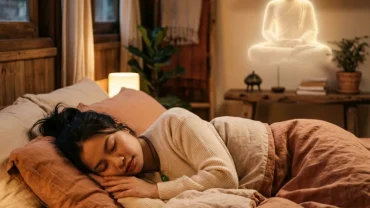 Giấc ngủ thư thái của một người Việt Nam khi nằm mơ thấy mình đang niệm phật giữa không gian phòng ngủ yên tĩnh