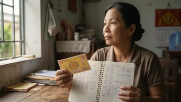 Một người đang suy tư về các con số may mắn sau khi nằm mơ thấy mình đi đánh đề