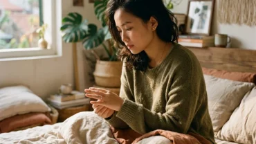 Hình ảnh cô gái trẻ Việt Nam hạnh phúc đón nhận chiếc nhẫn khi mơ thấy mình được cầu hôn trong khung cảnh ấm áp