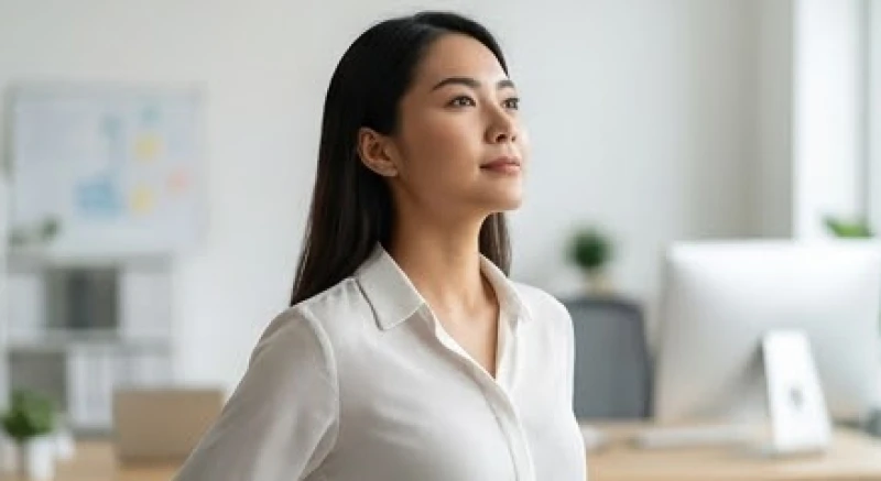 Mơ thấy có thai: Ý nghĩa các giai đoạn & sổ mơ dân gian chuẩn 4 Người phụ nữ hít thở sâu chuẩn bị tinh thần vượt qua thử thách lớn với ánh mắt quyết tâm