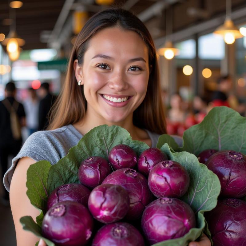 Mơ thấy mua cải đỏ tươi tốt