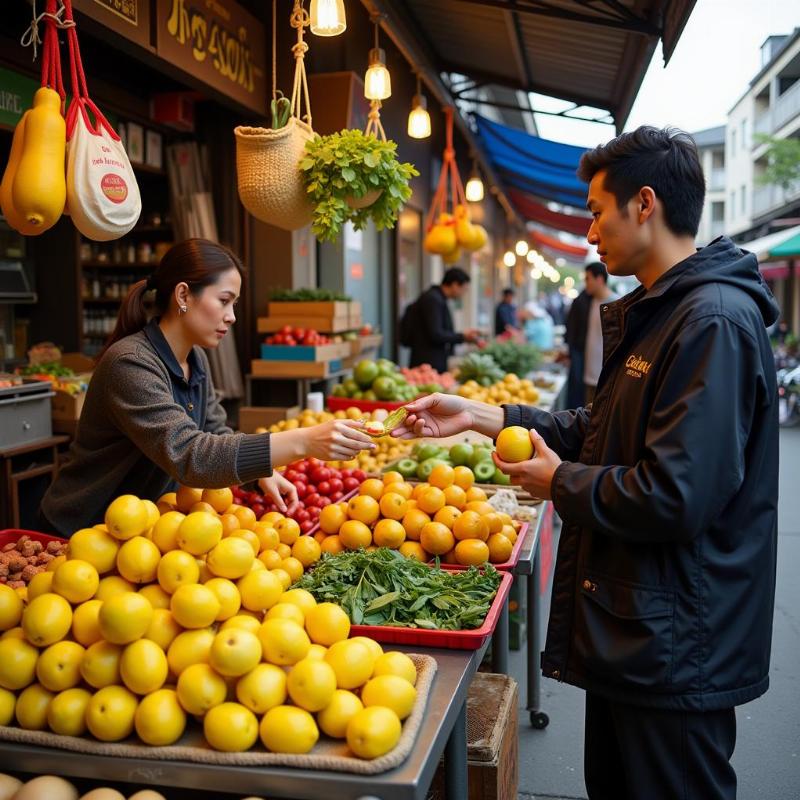 Mơ thấy mua chanh chua ở chợ