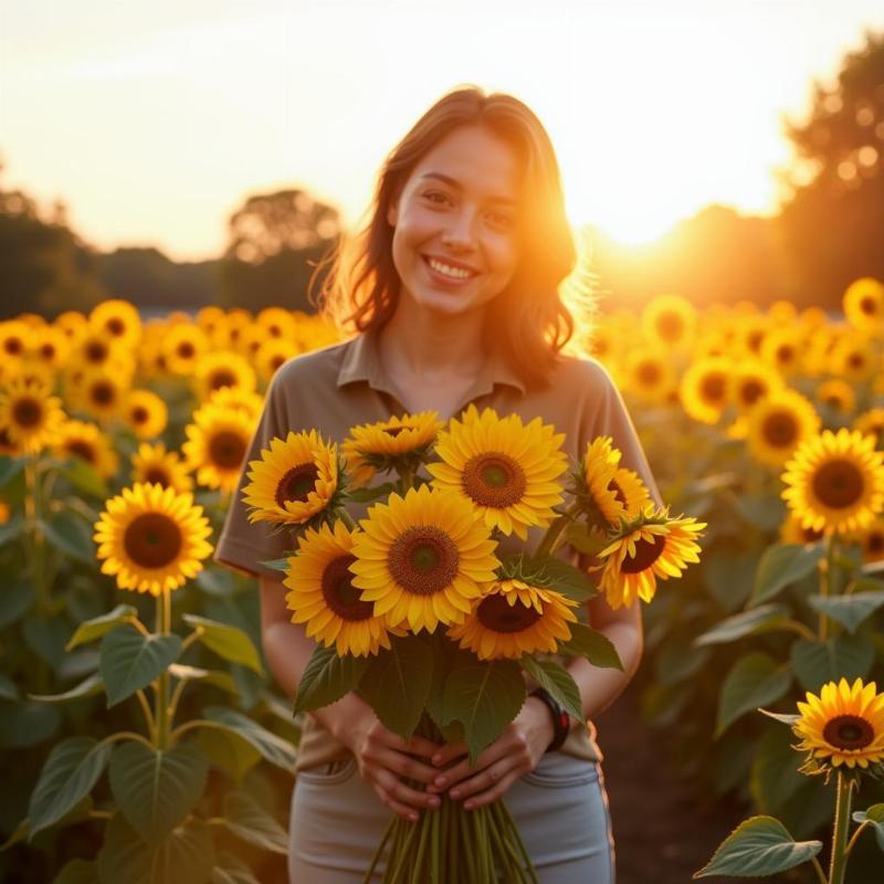 Mơ thấy mua hoa hướng dương trong cánh đồng