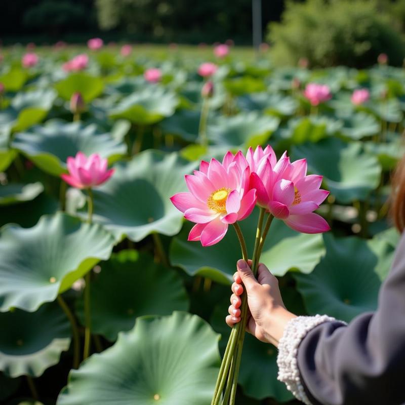 Mơ thấy mua hoa sen tại đầm sen