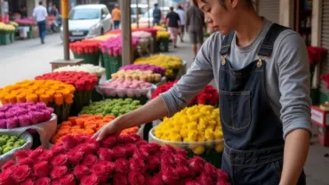 Mơ thấy mua nhiều hoa hồng tại chợ