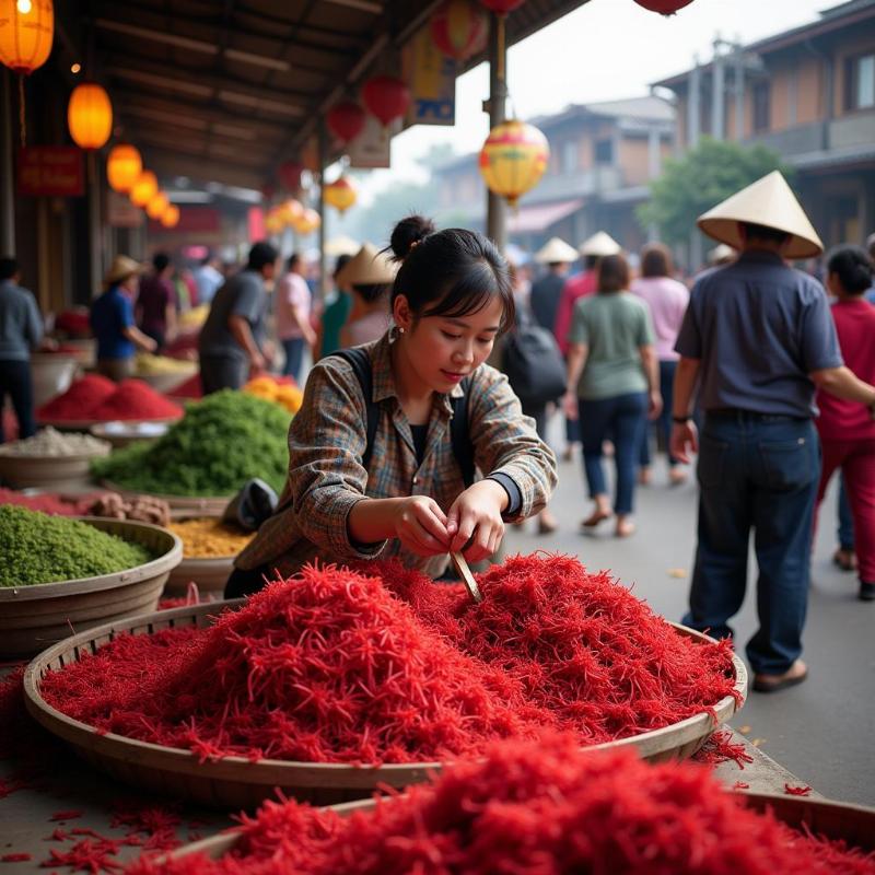 Mơ thấy mua rau dền ở chợ đông đúc