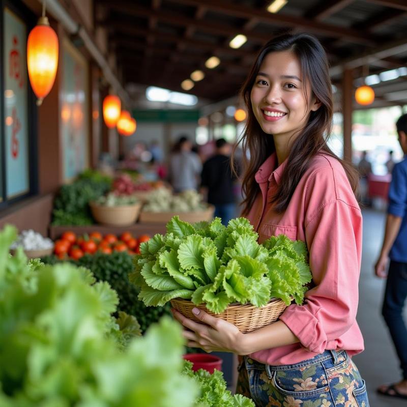 Mơ thấy mua rau diếp tươi xanh