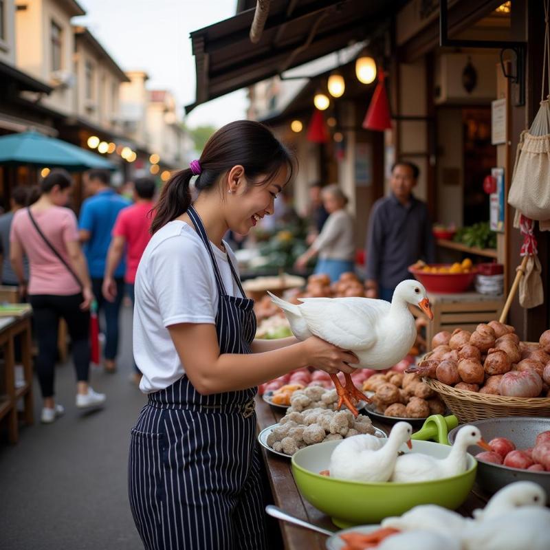 Mơ thấy mua vịt ở chợ