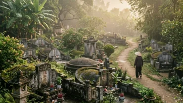 Khung cảnh tĩnh lặng và huyền ảo mang đậm chất tâm linh của hiện tượng mơ thấy nghĩa trang tại Việt Nam