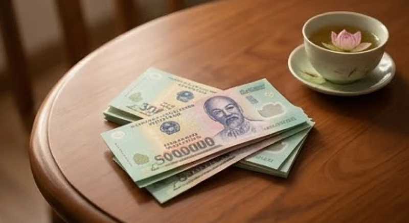 Đồng tiền giấy phẳng phiu và tươi mới tượng trưng cho lộc lá kinh doanh từ người đã khuất ban tặng