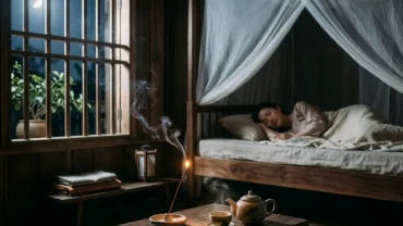 Không gian phòng ngủ thanh tịnh mang nét văn hóa Việt Nam gợi lên ý nghĩa khi mơ thấy người đã chết
