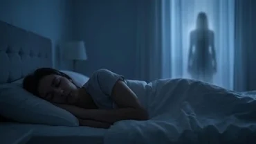 Người nằm ngủ bình yên trong không gian tĩnh lặng, tượng trưng cho việc mơ thấy người lạ chết mang ý nghĩa tái sinh