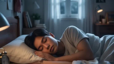 Một người đang ngủ say trong không gian ấm áp, tượng trưng cho giấc mơ thấy người thân mang lại thông điệp tâm linh