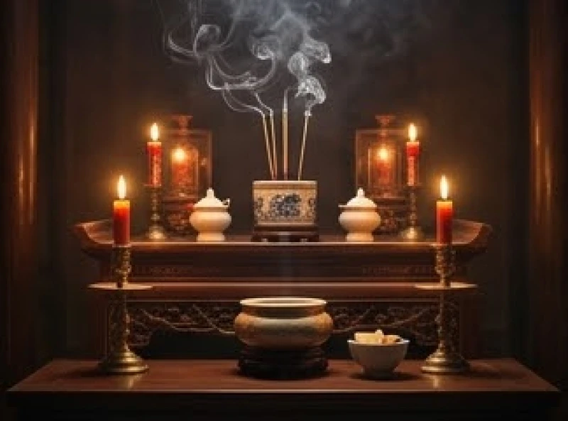 Mơ thấy người chết nằm trong quan tài: Điềm cát hung & sổ mơ 5 Không gian bàn thờ gia tiên thanh tịnh với ánh nến ấm áp và khói nhang mờ ảo