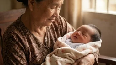 Người thân bế em bé sơ sinh khỏe mạnh tượng trưng cho điềm báo cát lành khi mơ thấy người thân sinh em bé