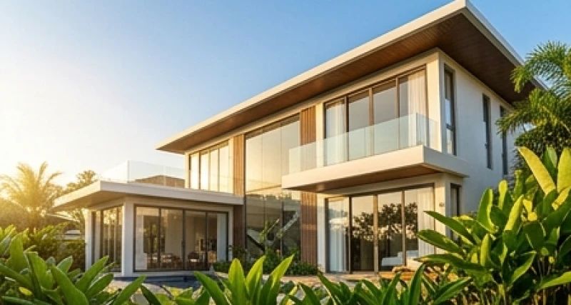 Căn biệt thự hiện đại ngập tràn ánh nắng ban mai tượng trưng cho sự thăng tiến trong sự nghiệp