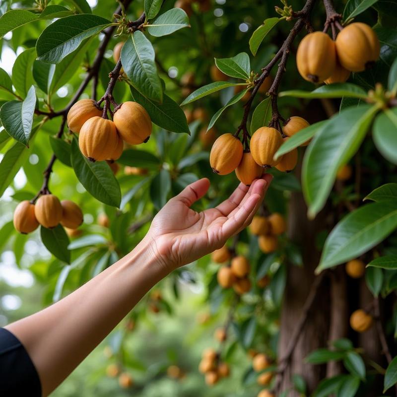 Mơ thấy nhặt hạt macca trên cây